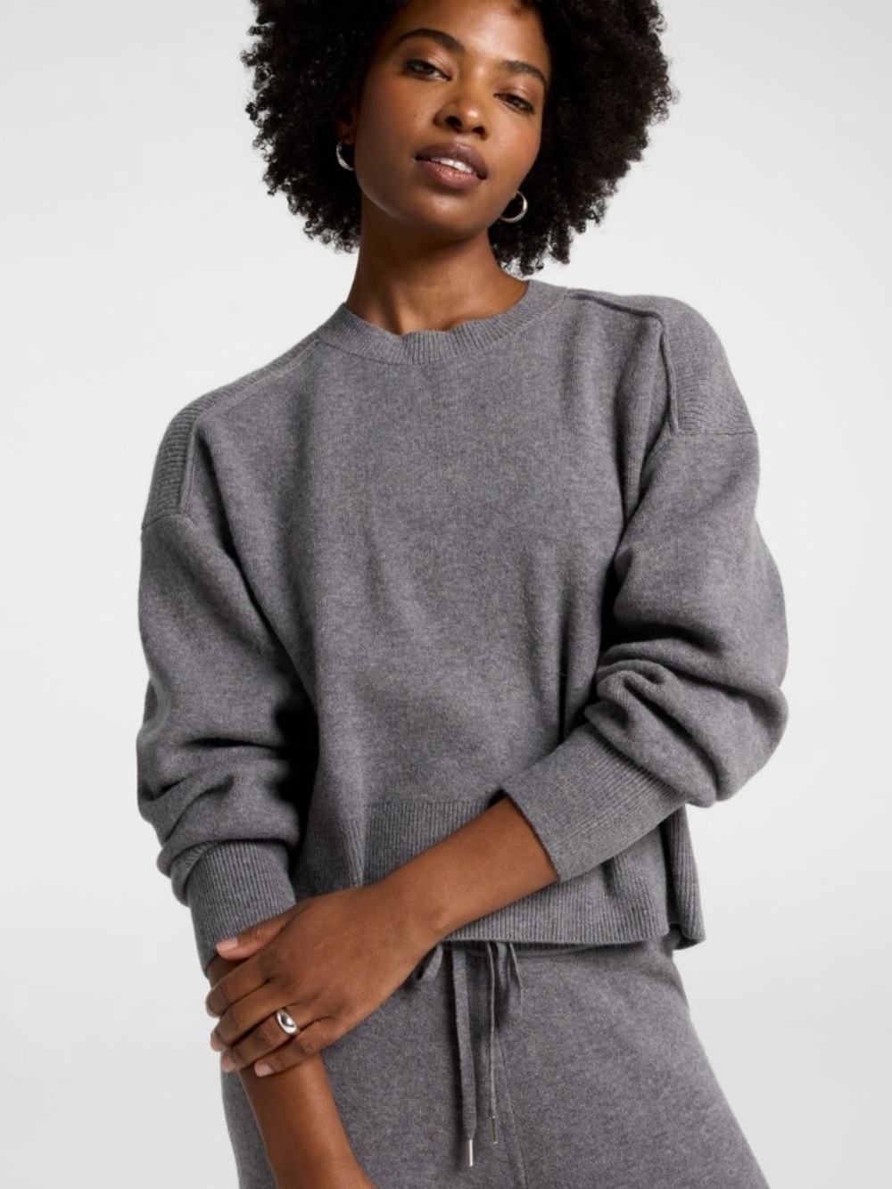 Calia Clean Crew Sweater Dark Heather Gray Size XXL